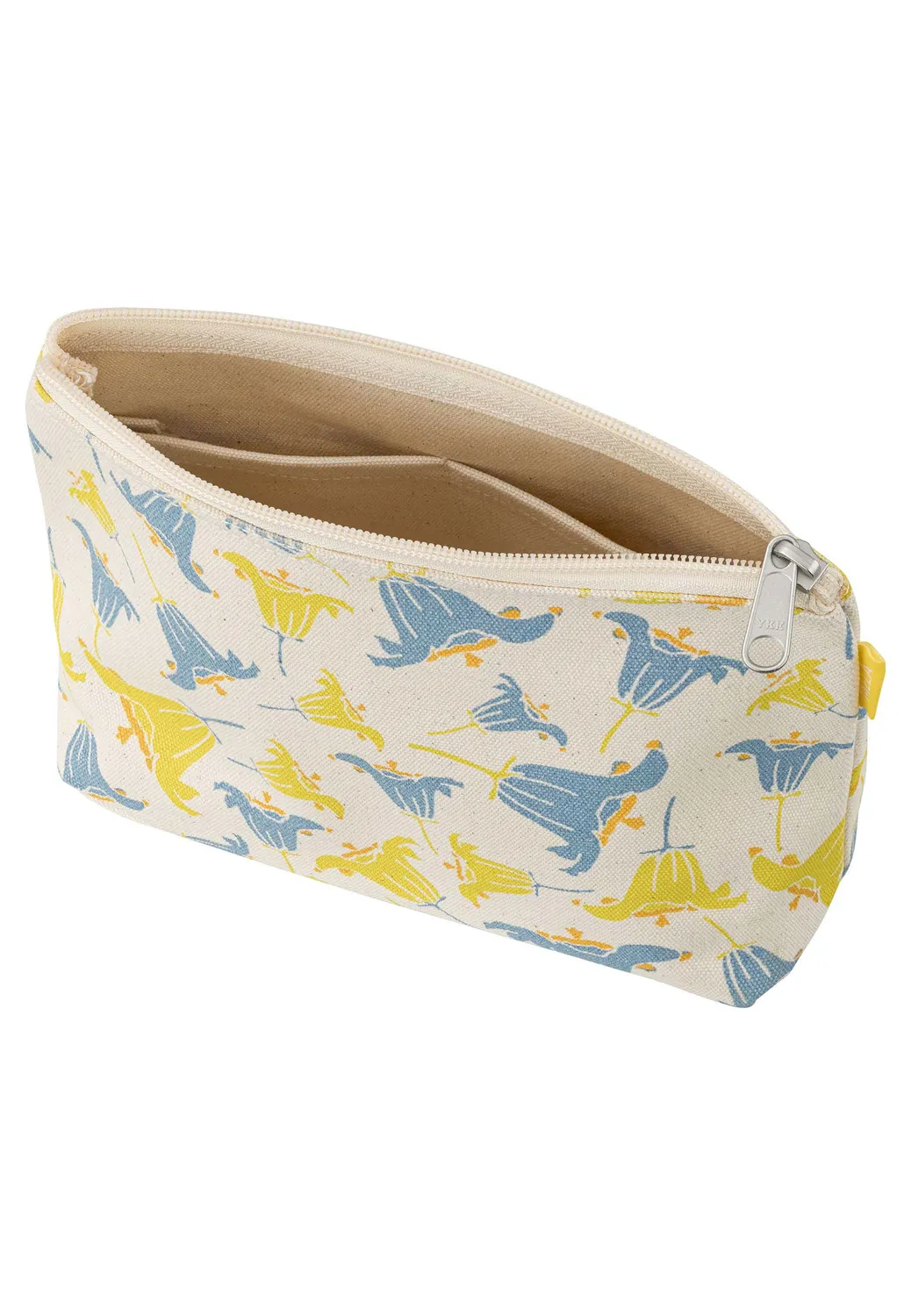MELA Große Kosmetiktasche greige blue coral print aus Baumwolle