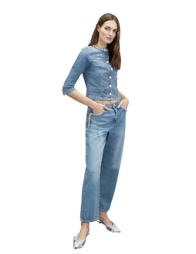 Motivi Spring Summer 24 Blousonjacke Jeans Kristalle