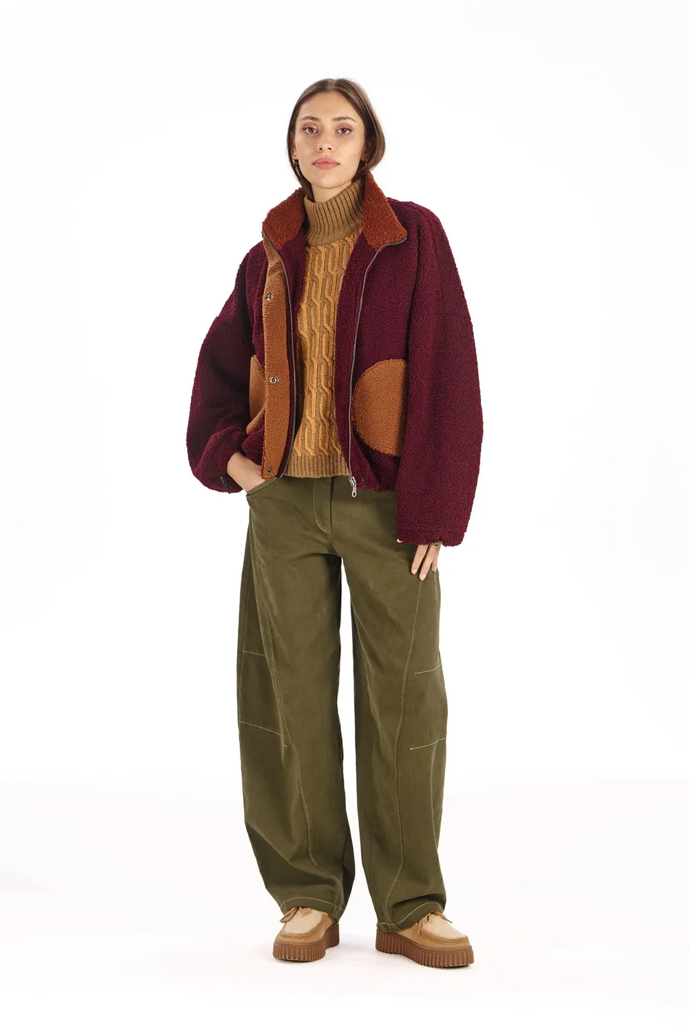 Komodo Lydia Fleecejacke Weinrot Recycling-Fleece