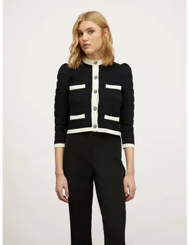 Motivi Ottoman Cardigan kurz mit Schmuckknöpfen