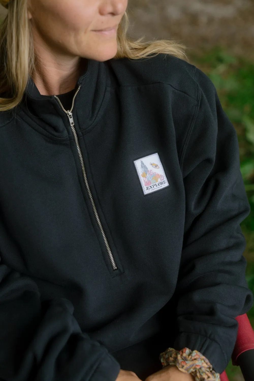 LAKOR Wall of Wonder Halfzip Sweatshirt Moonless Night Bio-Baumwolle
