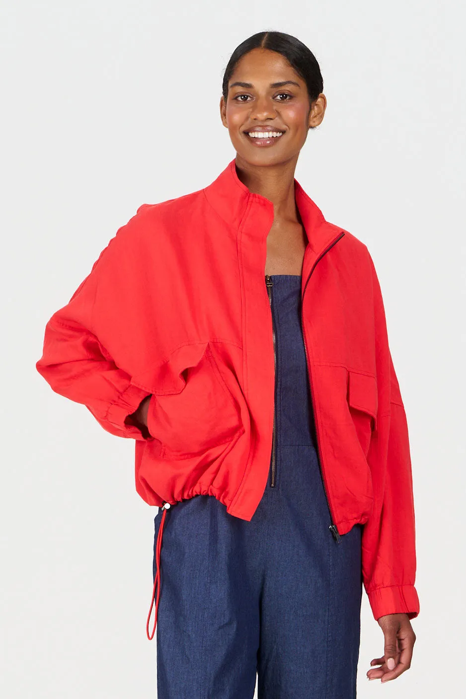 Komodo Koko Jacke Koralle Tencel-Leinen Damen