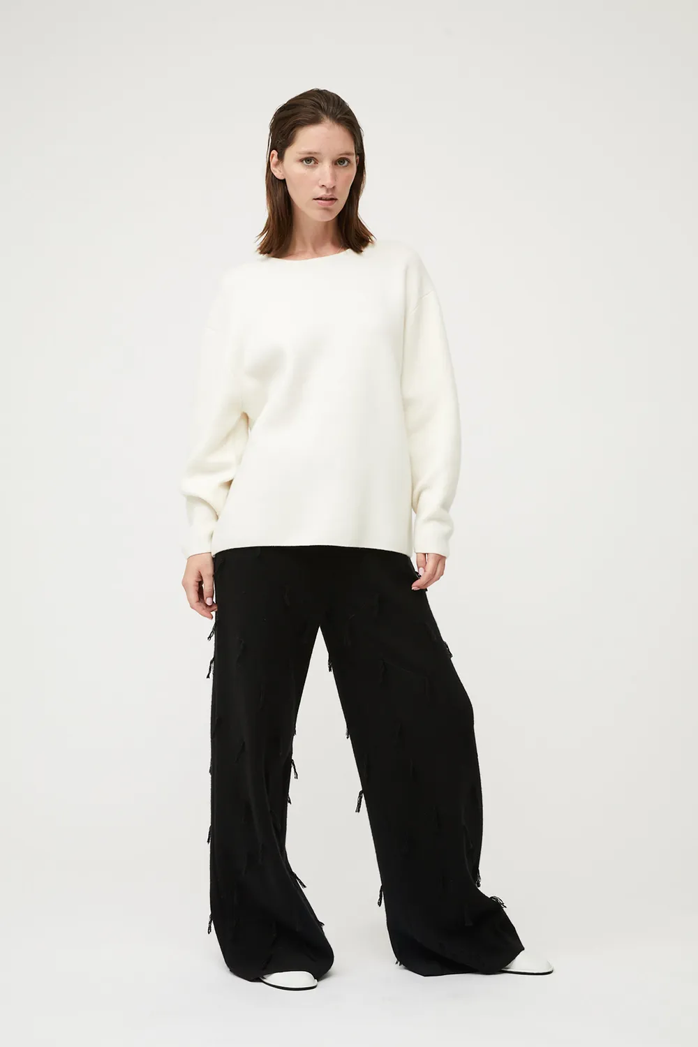 Oyuna Axa Sweater Pullover Ivory Jacquard oversize
