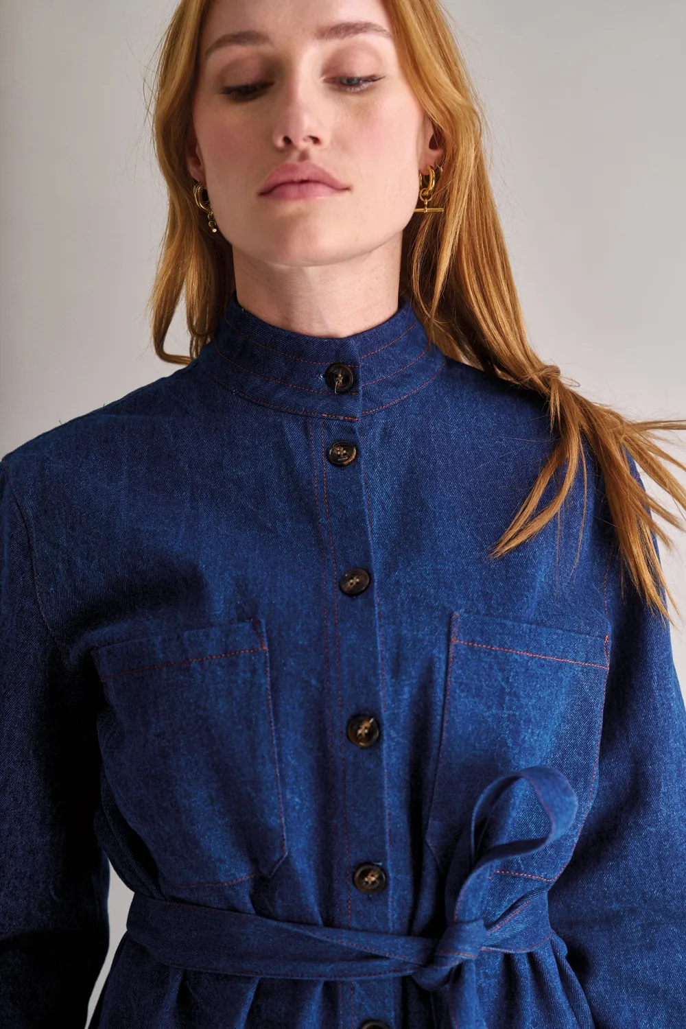 KOMODO FORD Jeanshemd Damen dunkel Bio-Baumwolle