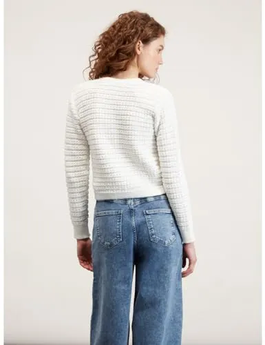 Motivi Bouclé-Cardigan kurz Strickjacke Baumwollmix