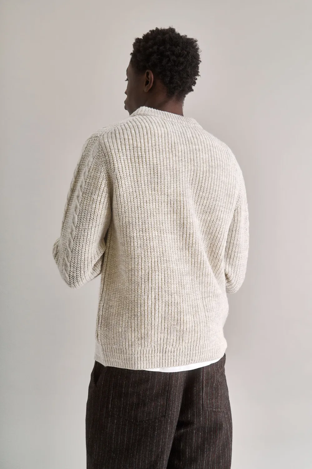 Komodo Cable Pullover Herren Natural Lammwolle