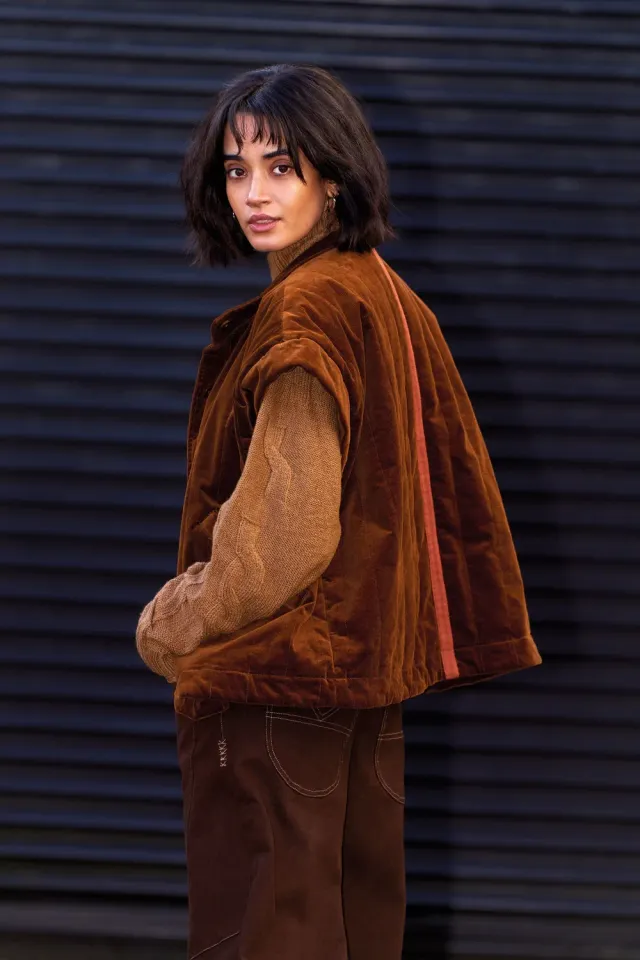 Komodo Daze Weste Chestnut Cord Bio-Baumwolle Damen