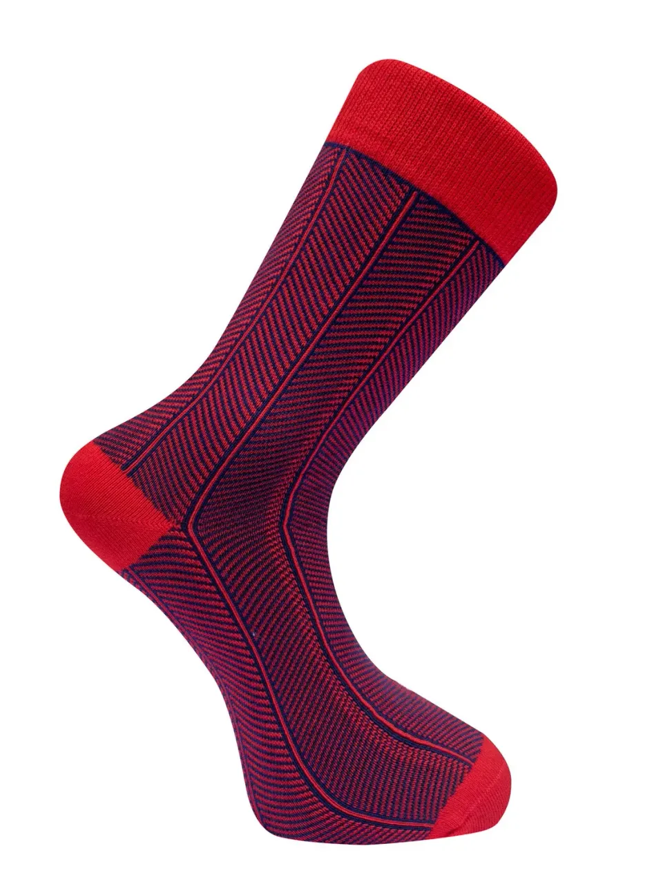KOMODO HERRINGBONE Socken Rot Bio-Baumwolle