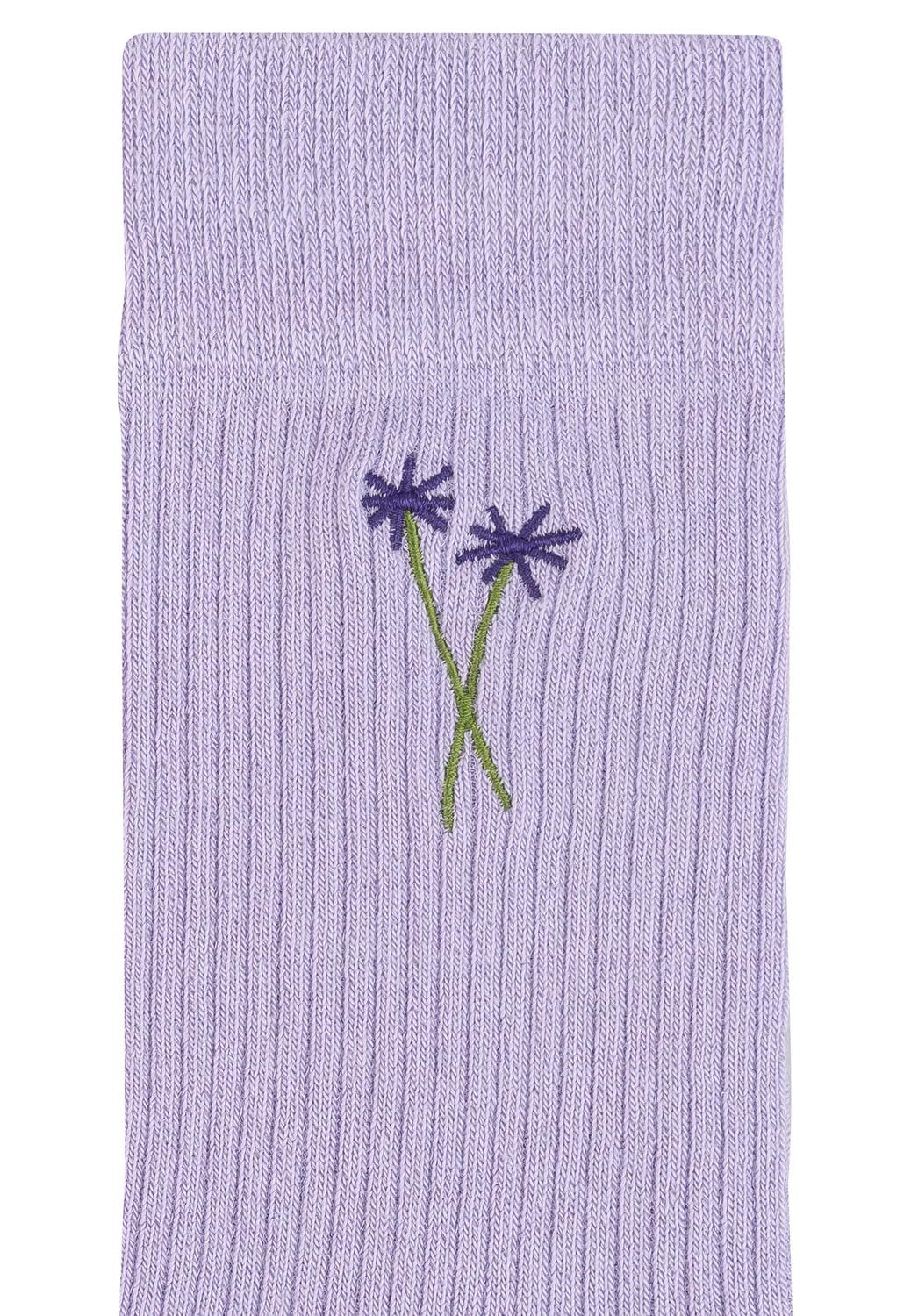 MELA Socken Stickerei gerippt 1 Paar cream klee Bio-Baumwolle