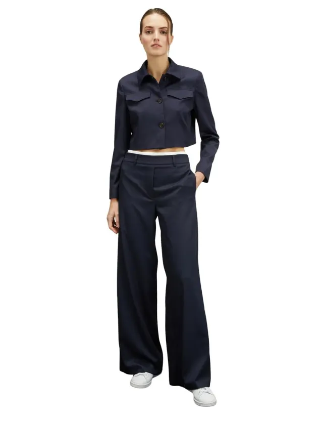 Motivi Cropped-Jacke Patten Canvas Kontrastfutter