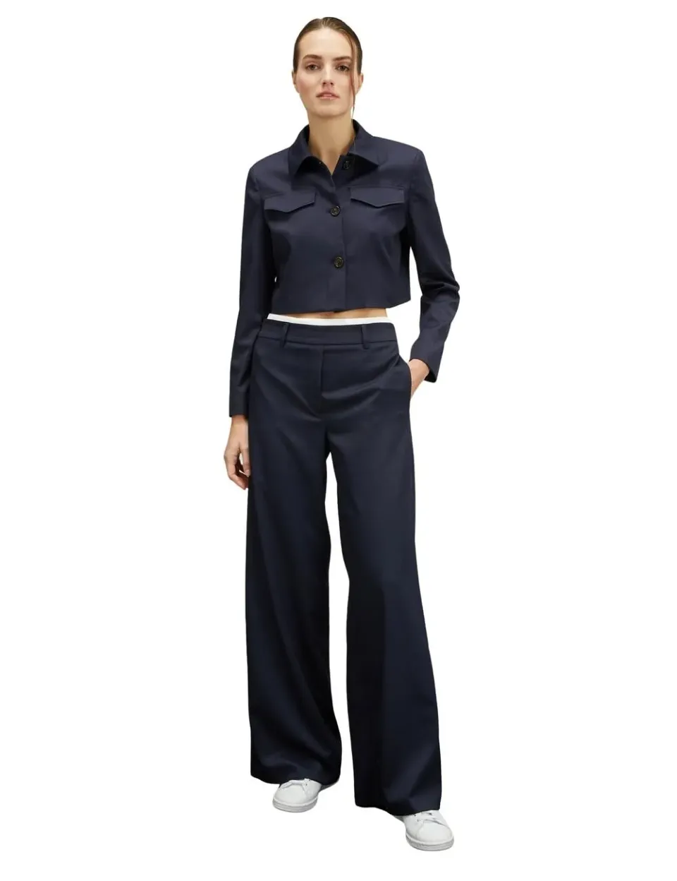 Motivi Cropped-Jacke Patten Canvas Kontrastfutter