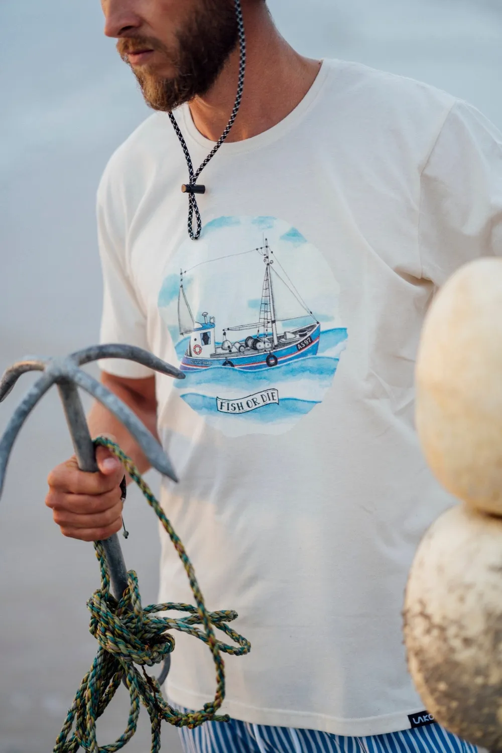 LAKOR Never Sink 2 T-Shirt Off White Recycling-Mix