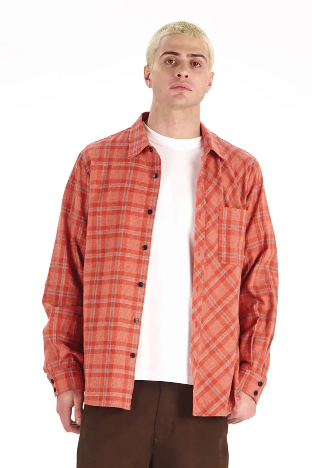 Komodo Dylan Flanellhemd Rot Navy Karo