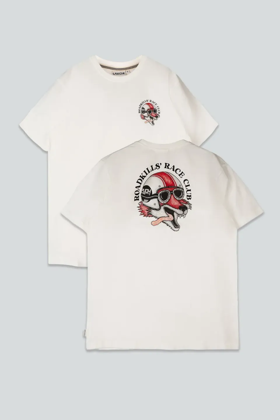 LAKOR Roadkills Race Club T-Shirt Star White Bio-Baumwolle