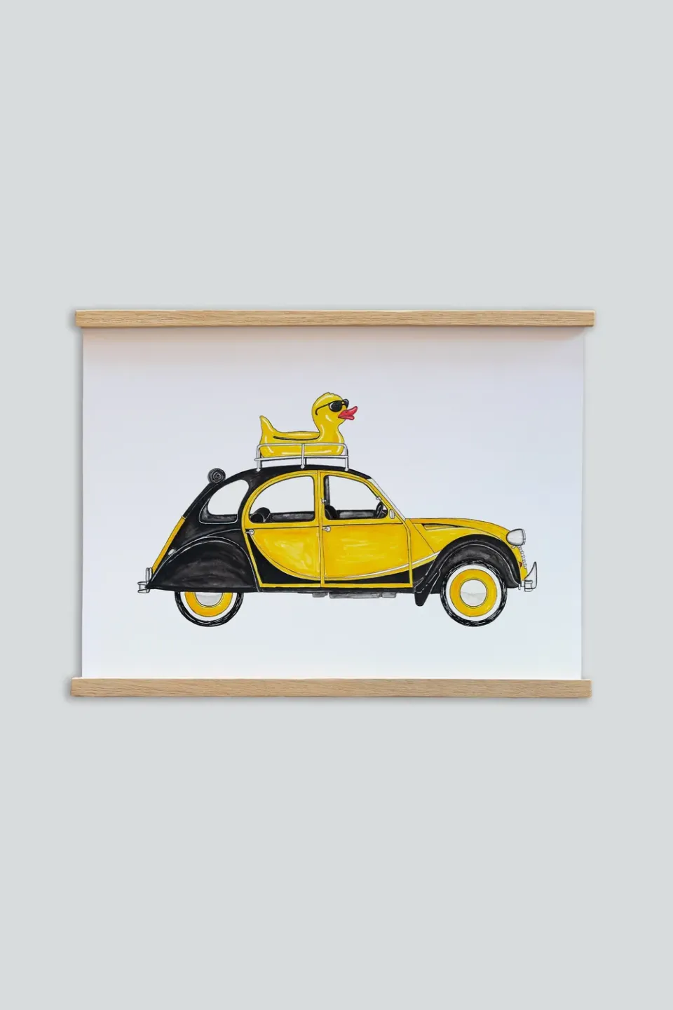 LAKOR Rubberduck on Wheels Poster White 250g Papier