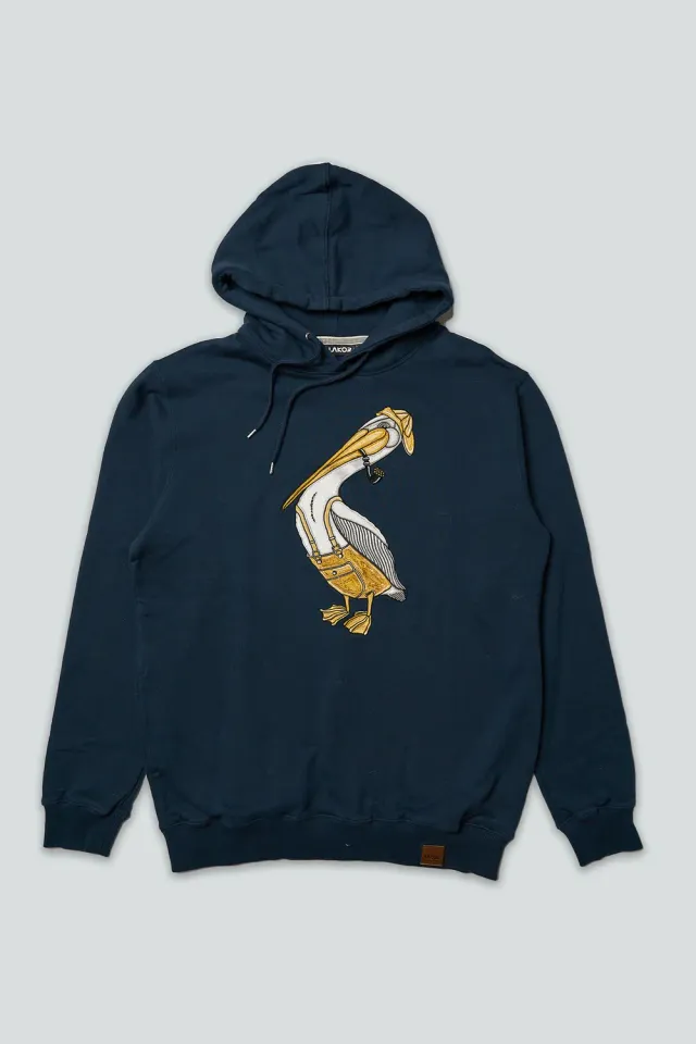 LAKOR Pier Pelican Hoodie Blau Bio-Baumwolle