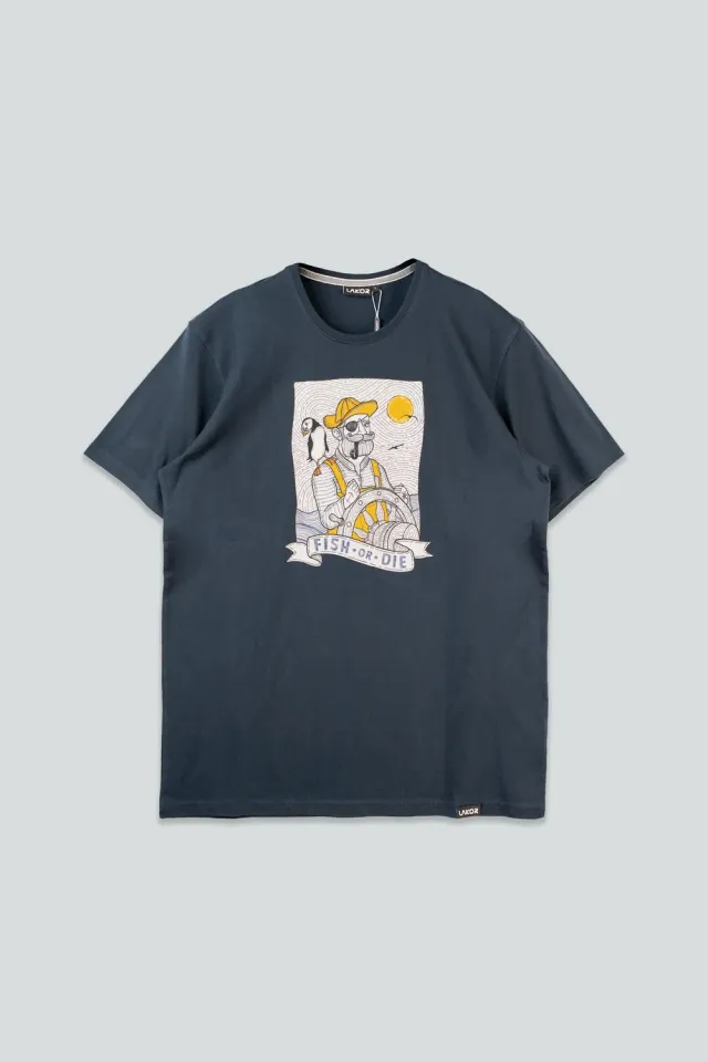 LAKOR Sea Parrot & Shipster T-Shirt Blueberry Baumwolle