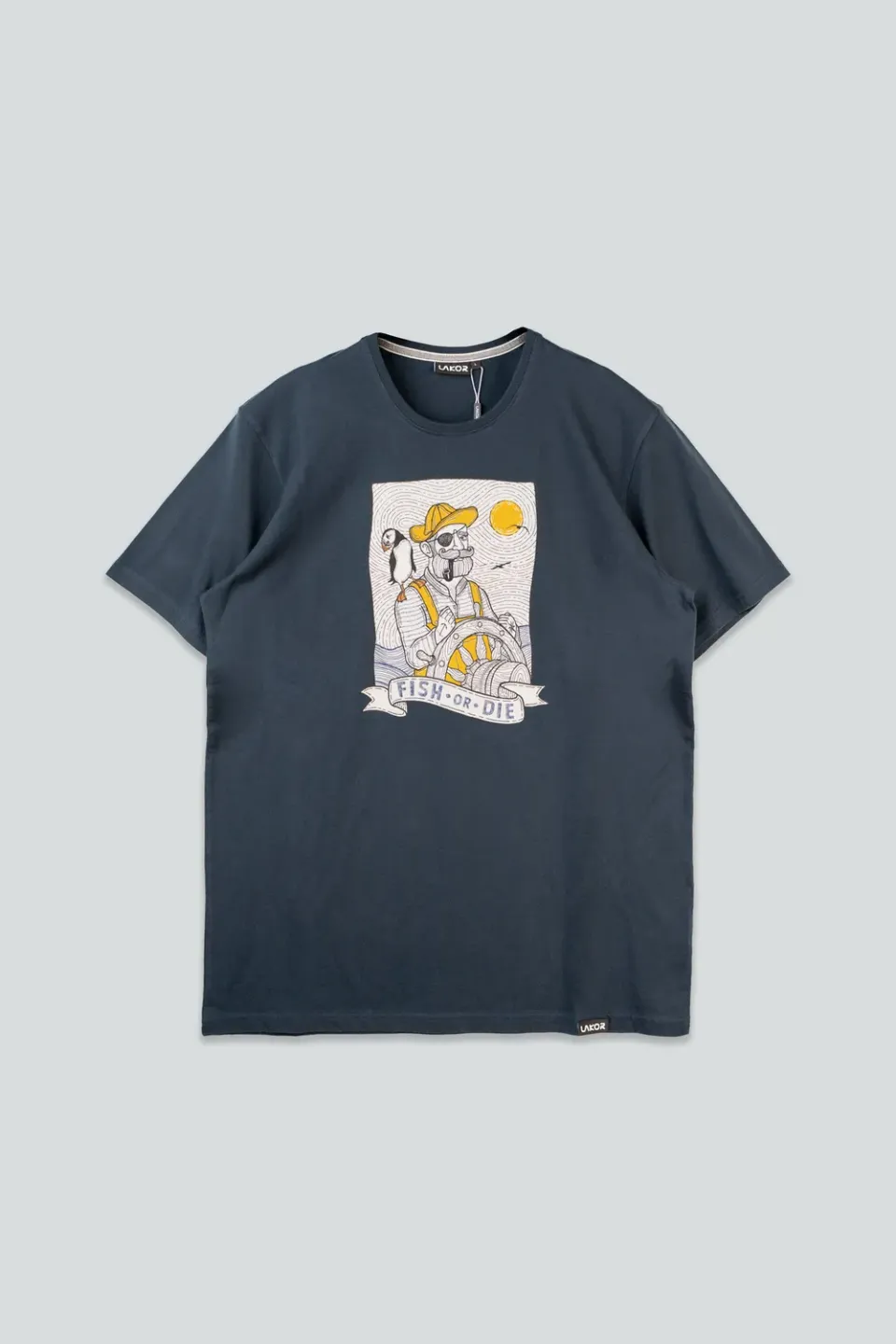 LAKOR Sea Parrot & Shipster T-Shirt Blueberry Baumwolle