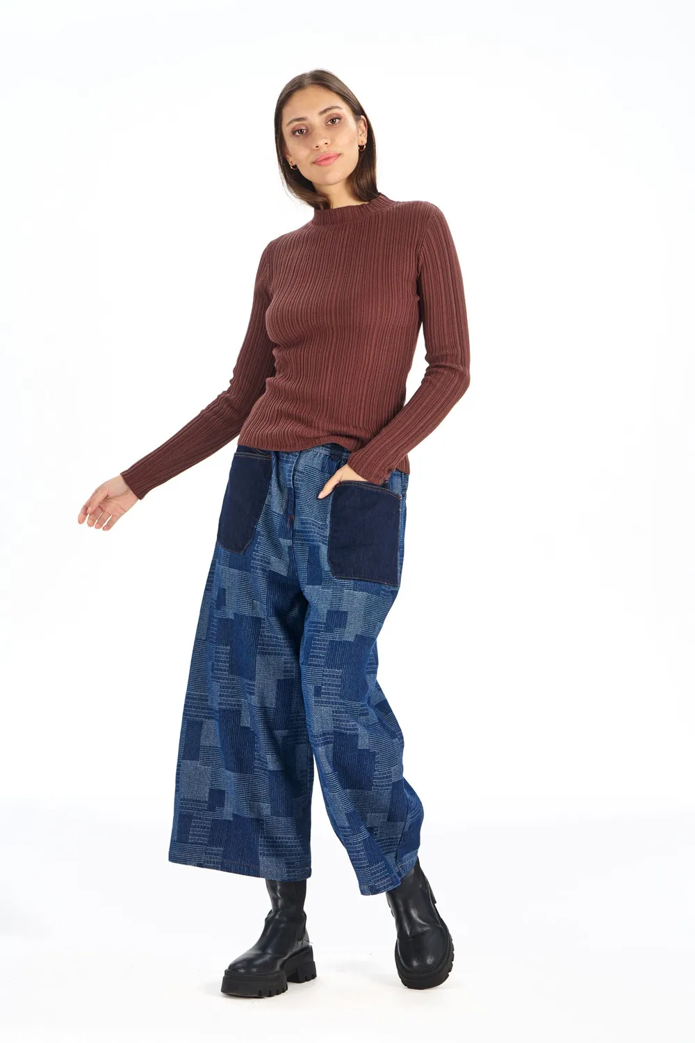 KOMODO MOLLIE Jeanshose Bio-Baumwolle Patchwork