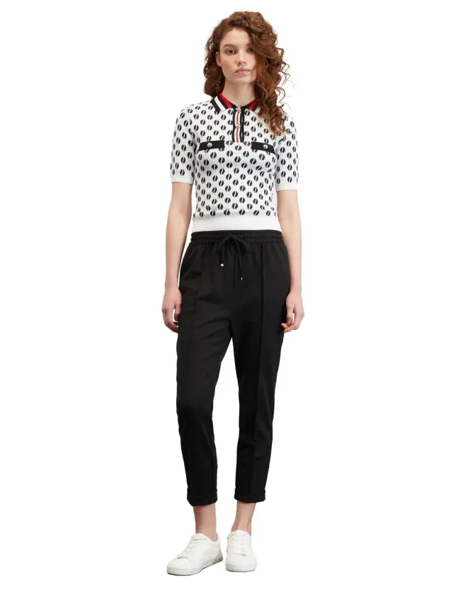Motivi Polo-Shirt Jacquardstrick Slim-fit Viskose