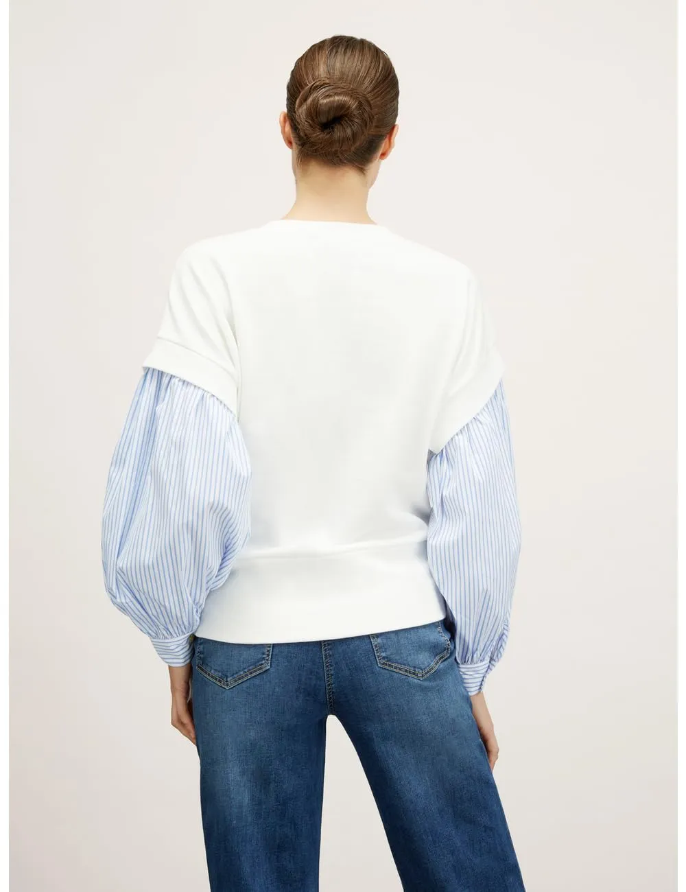 Motivi Kombi-Sweatshirt Hemdärmel Sweatshirt gestreift