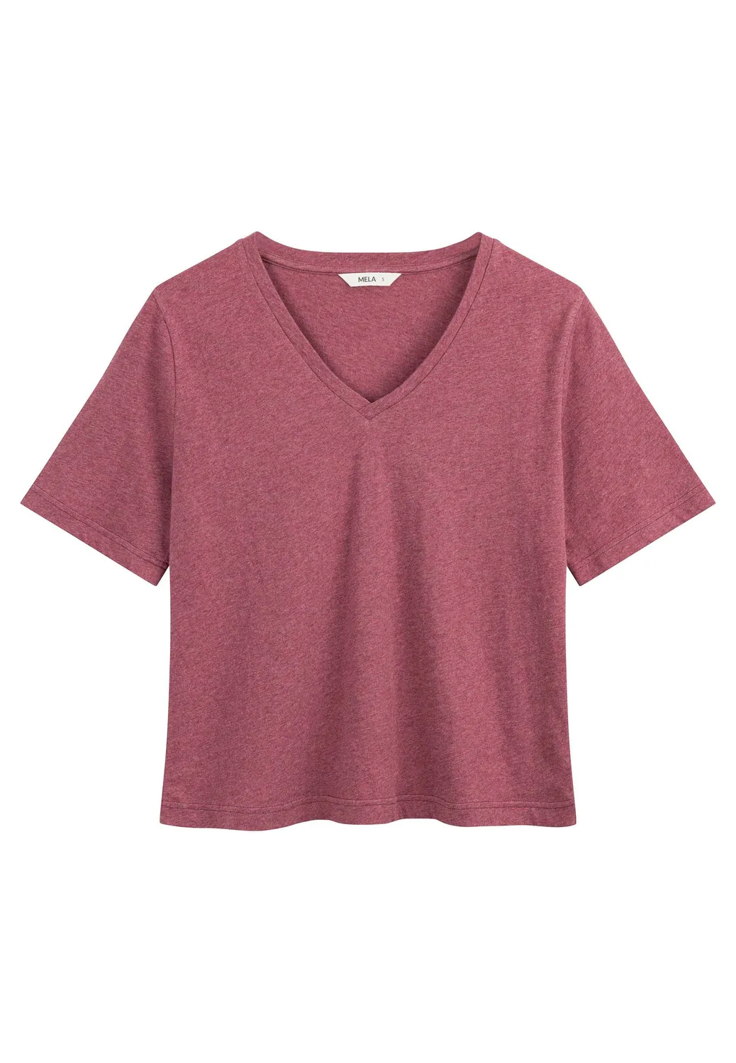 MELA ANKITA V-Neck T-Shirt weiß Bio-Jersey
