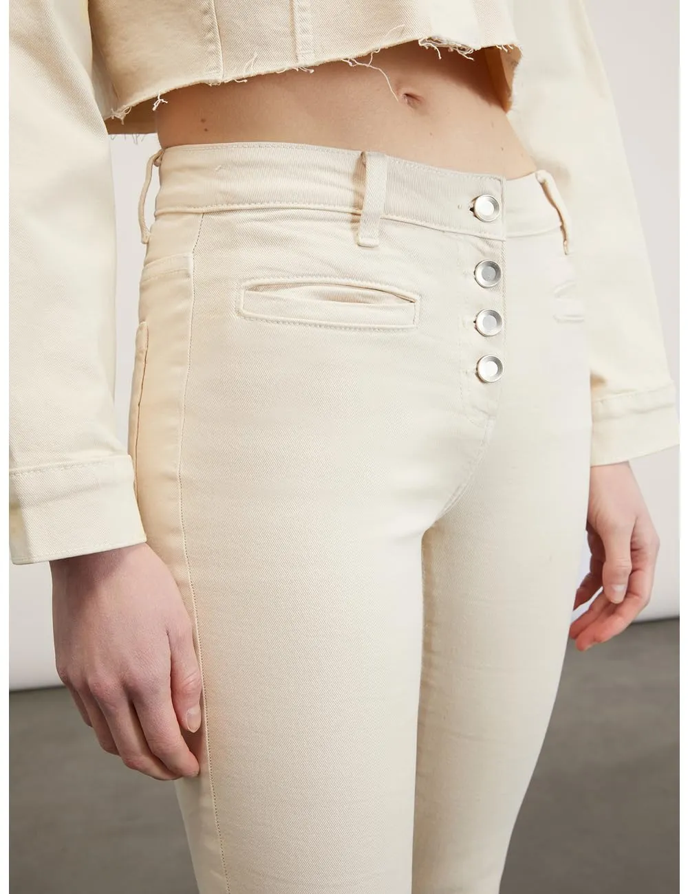 Motivi Flare-Hose Stretch Fransensaum Bügelfalte