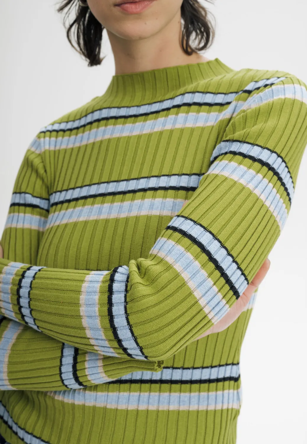 MELA NAMARI Strickpullover kiwi cream melange