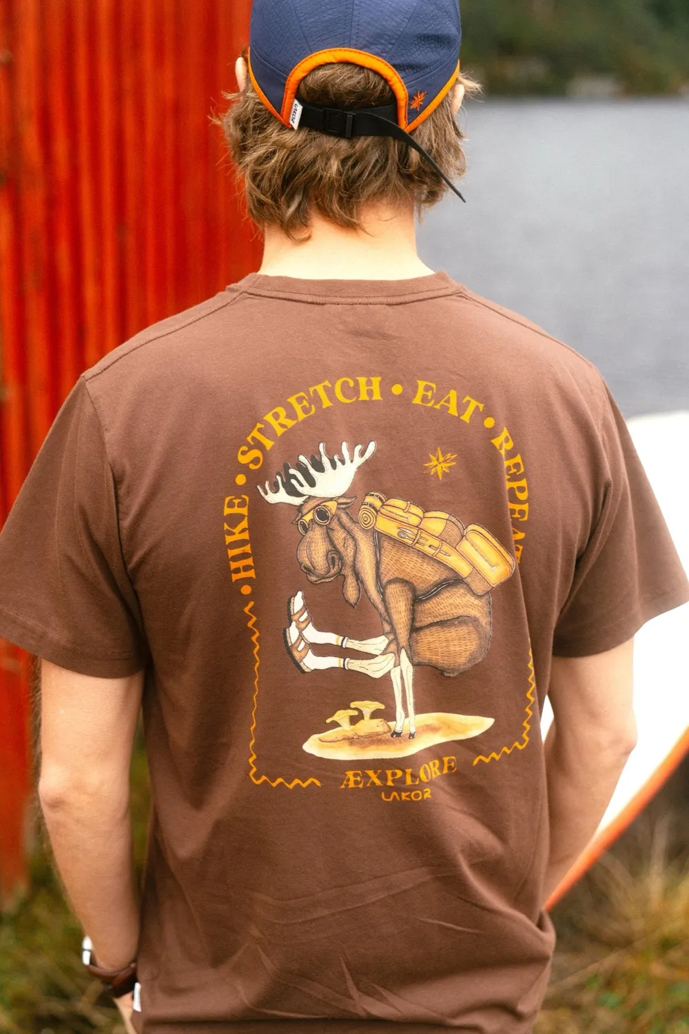 LAKOR Yoga Moose T-Shirt Chicory Coffee Bio