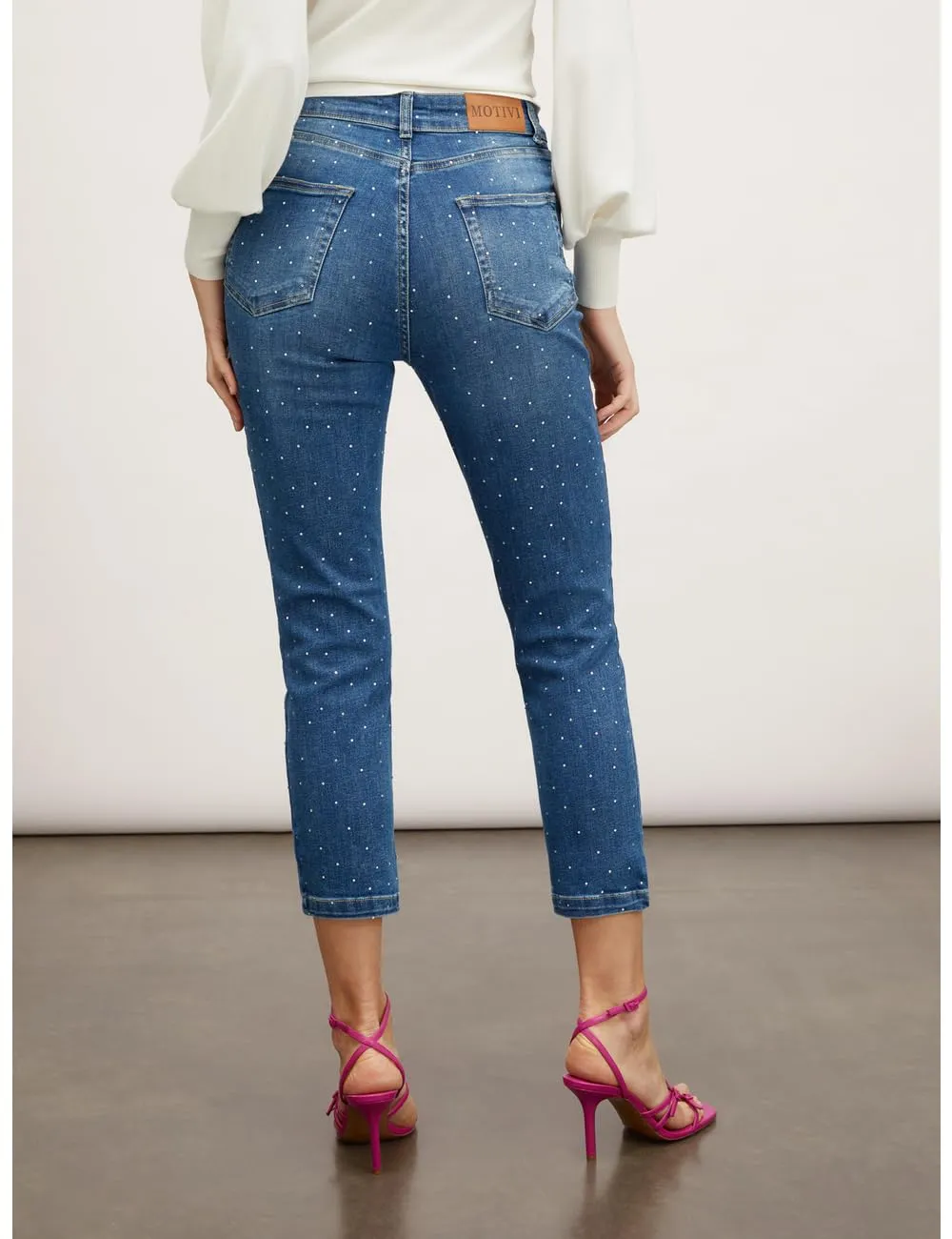 Motivi Skinny-Jeans Strass Jeans mittelblau