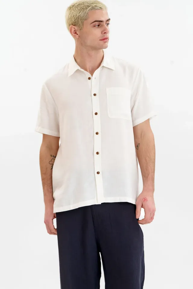 Komodo Loyle Hemd Weiß L aus Tencel-Leinen