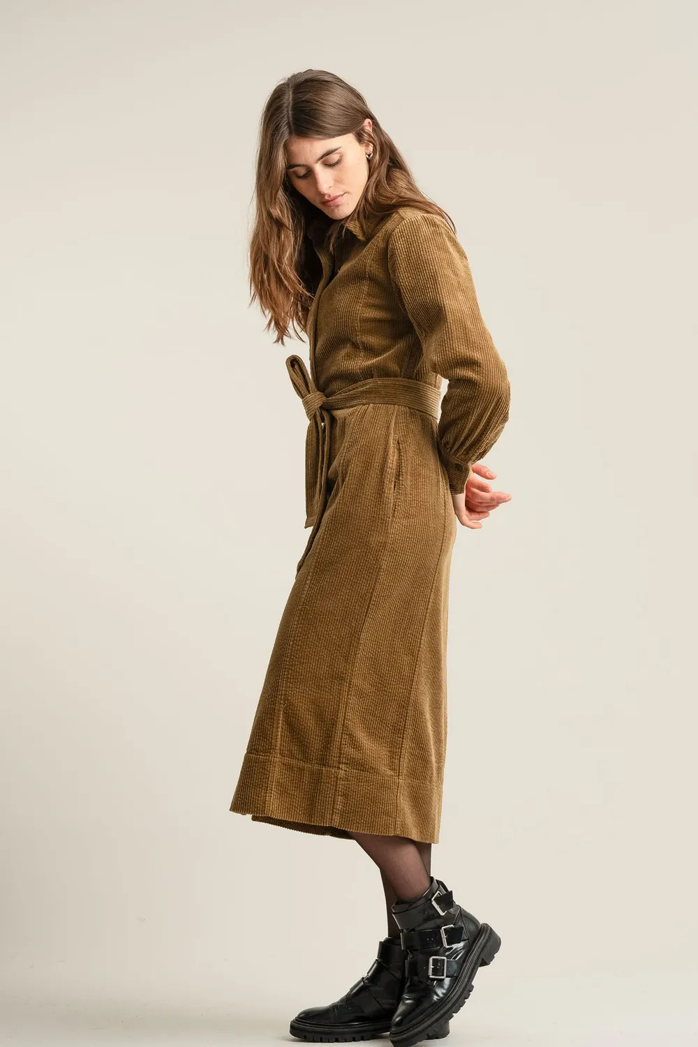 Komodo Haritti Cordkleid Olive Gr.36 Bio-Baumwolle