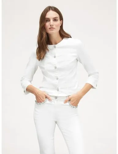 Motivi Blousonjacke Damen weiß 42 aus Baumwollmix