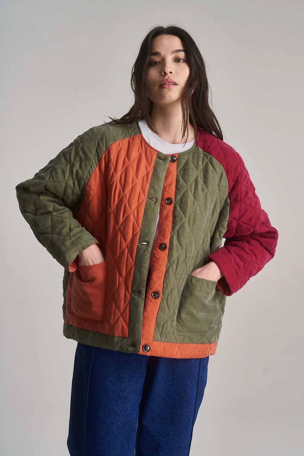KOMODO LULU Cupro Jacke Multi Gr. 38 gesteppt
