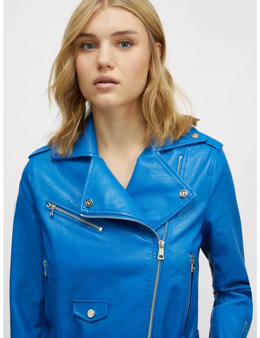 Motivi Bikerjacke Leder-Optik Jacke mit Gürtel