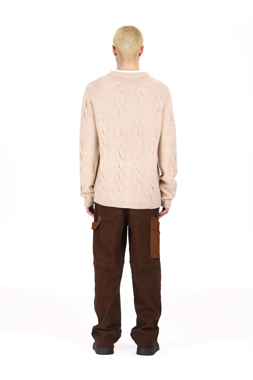 KOMODO ROBIN Strickjacke Sand Lammwolle Herren