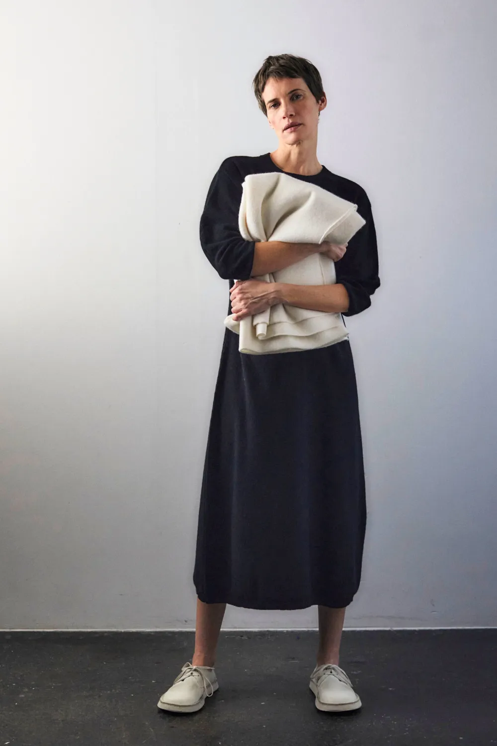 Oyuna Noria Strickkleid Schwarz aus Kaschmir