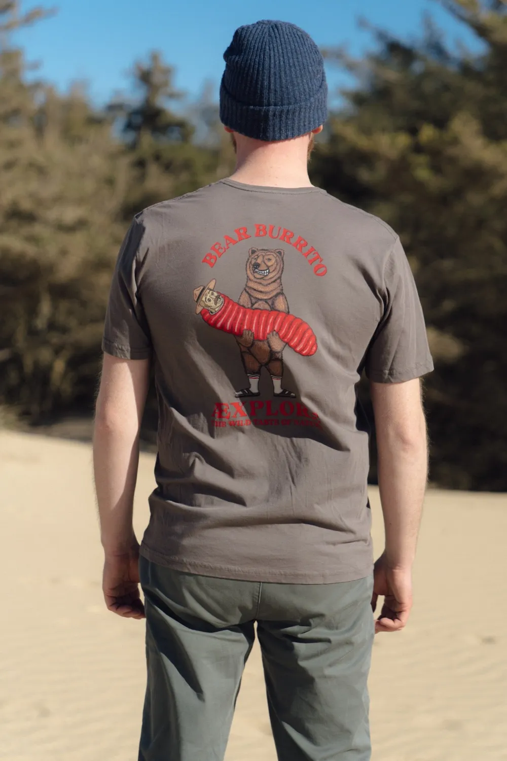 LAKOR Bear Burrito T-Shirt Morel Bio-Baumwolle