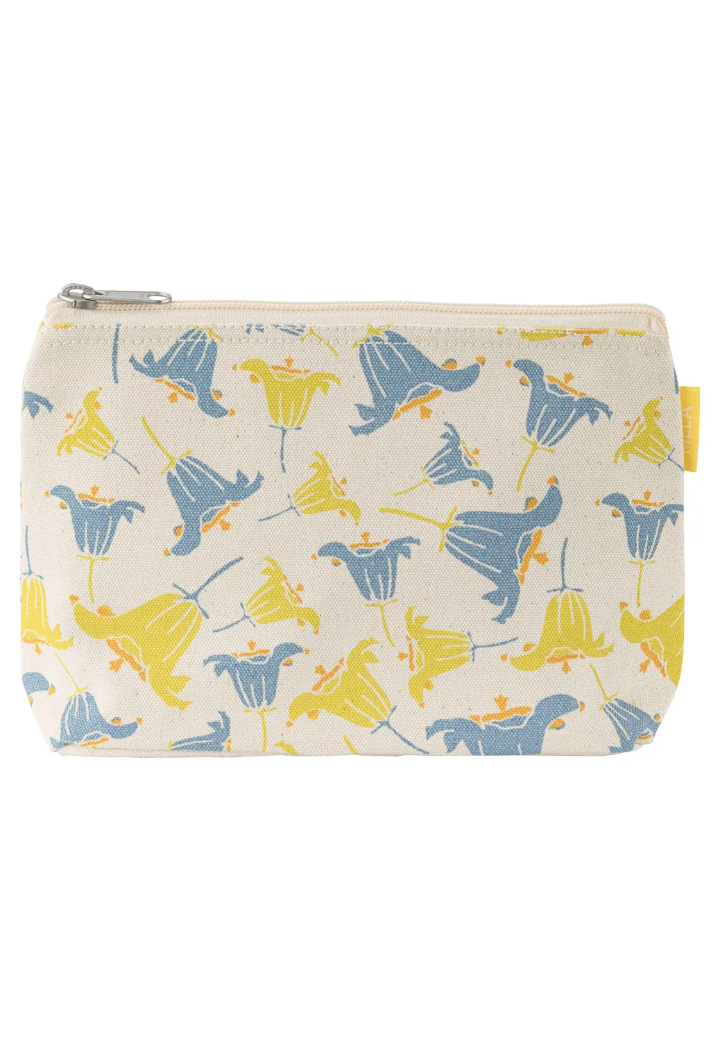 MELA Große Kosmetiktasche greige blue coral print aus Baumwolle