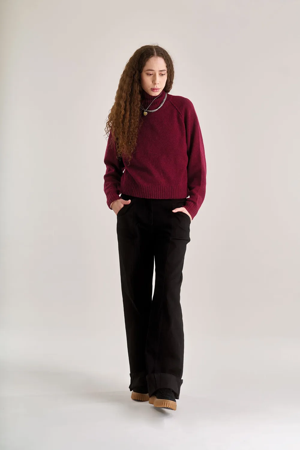 Komodo Millie Wollpullover Weinrot Merino