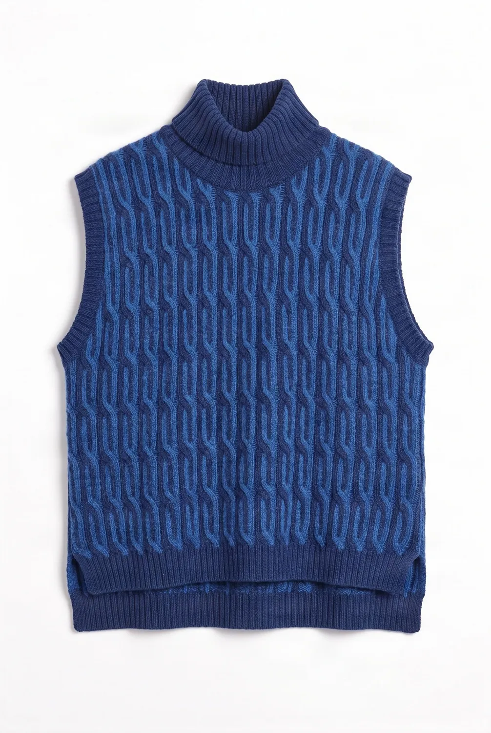KOMODO CASEY Lambswool Weste blau Strick