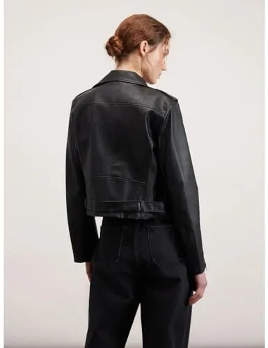 Motivi Bikerjacke in Leder-Optik Jacke mit Gürtel