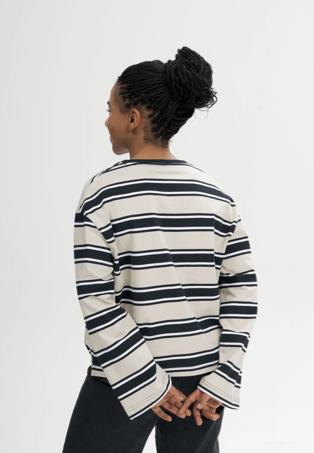 MELA SANGEETHA Langarmshirt navy birke gestreift