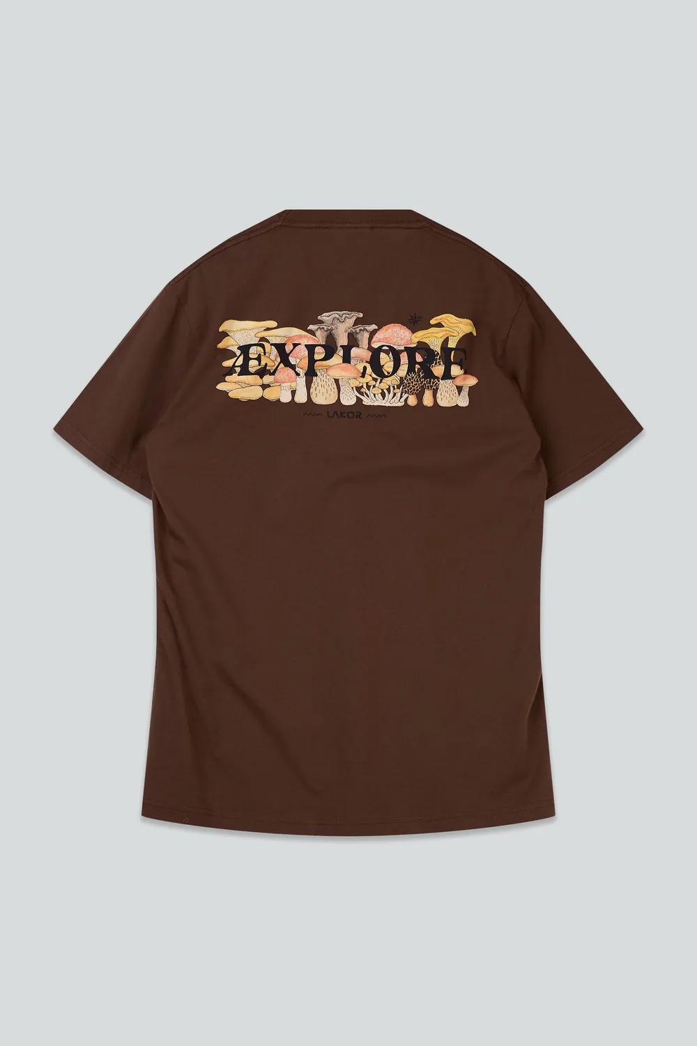 LAKOR Mushroom Forest T-Shirt Braun Bio-Baumwolle