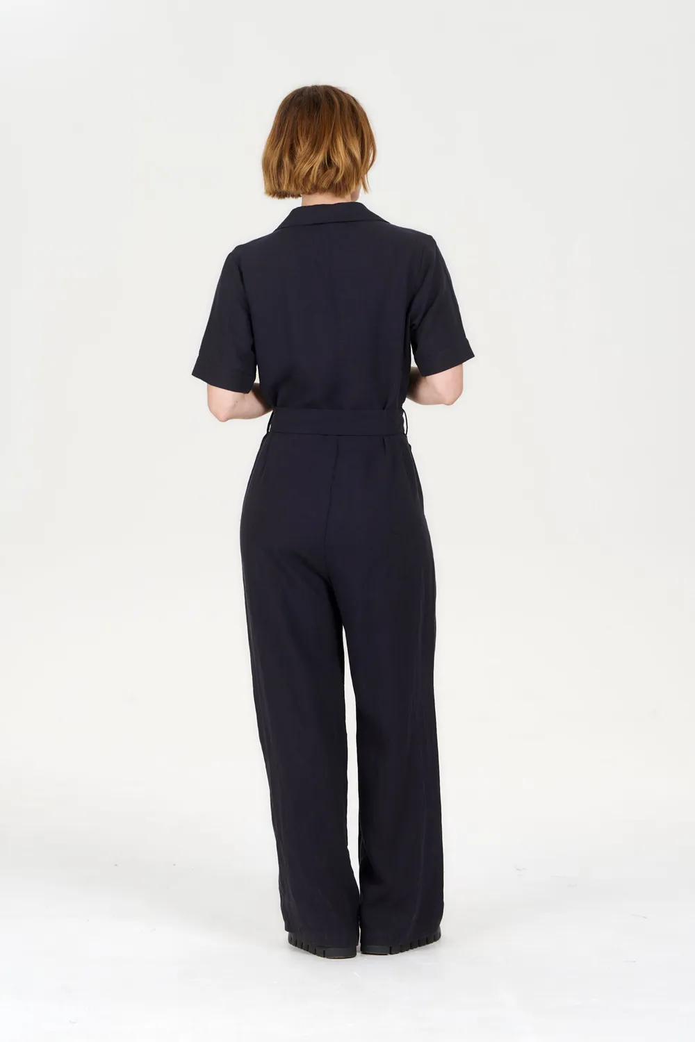 Komodo Amarie Jumpsuit Navy Tencel-Leinen