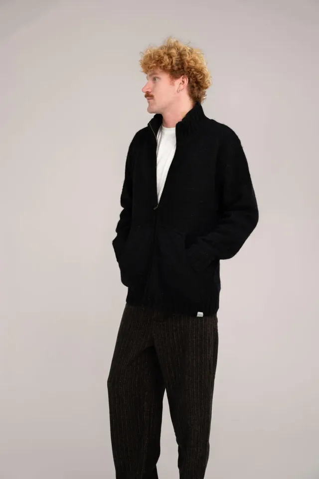 KOMODO BUNJI Wolljacke Herren Schwarz Lambswool