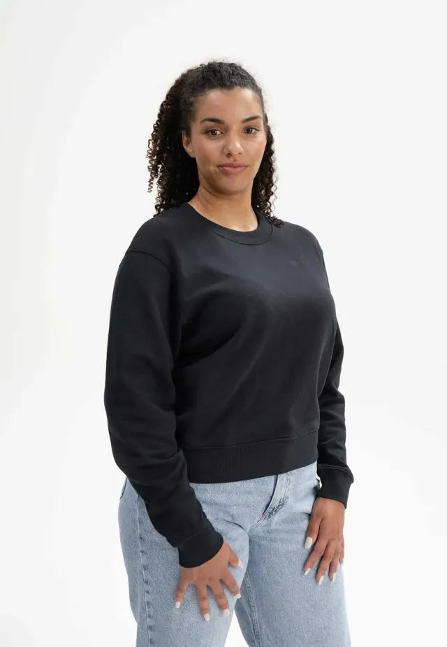 MELA RATI Sweatshirt schwarz Bio-Baumwolle Rundhals