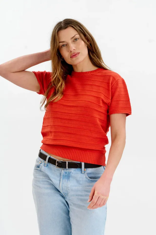 Komodo Posey Strick-Tee Rot Bio-Baumwolle