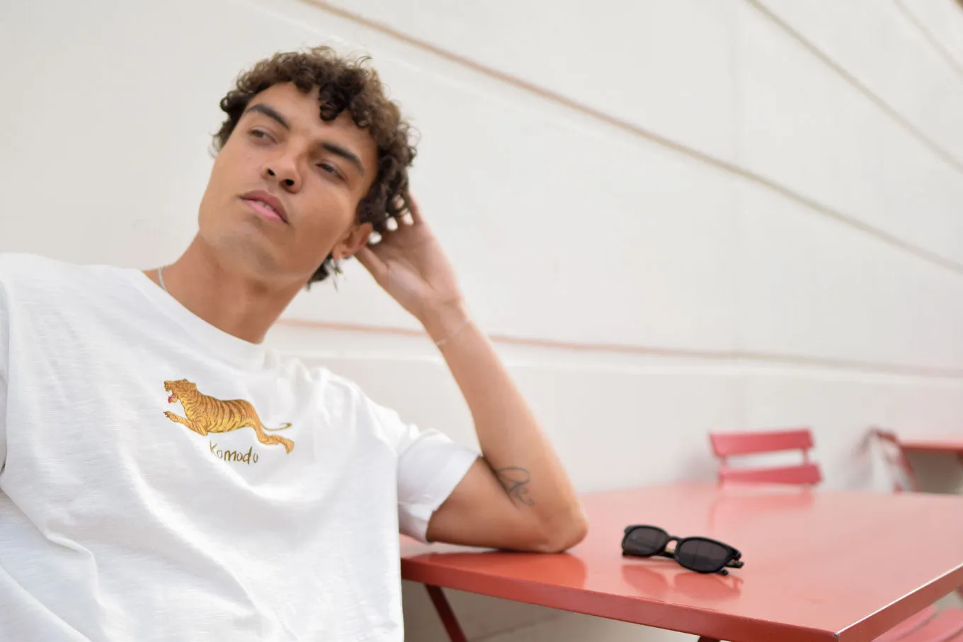 KOMODO Le Tigre T-Shirt Weiß Bio-Baumwolle