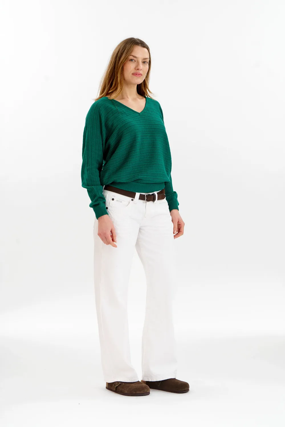 Komodo Pia Pullover Grün Gr. 38 Lochstrick